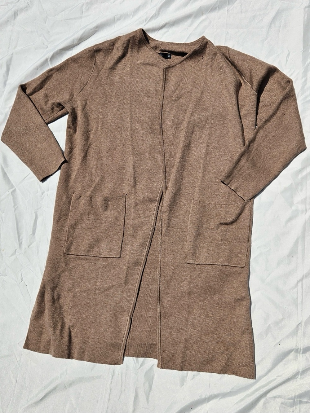 Long Open Women's Cardigan with side openings and pockets